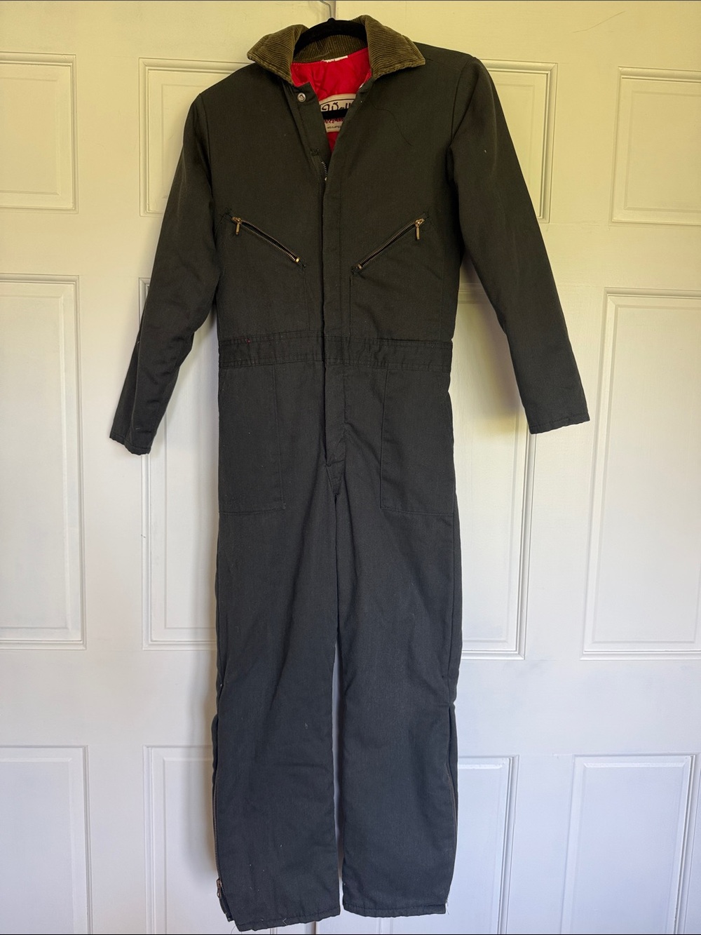 Walls Men's Dark Green Coverall Jumpsuit with Contrast Collar